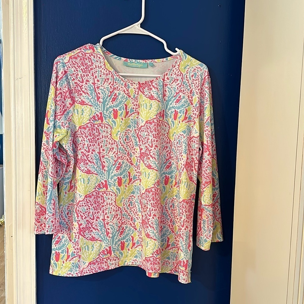 Women’s Anthony’s Multi Color Nylon & Spandex Long Sleeve Top Size Large